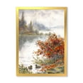 thumbnail image 1 of Designart 'View Of The Lake In Autumn Colored' Traditional Framed Art Print, 1 of 4