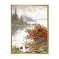 thumbnail image 1 of Designart 'View Of The Lake In Autumn Colored' Traditional Framed Canvas Wall Art Print, 1 of 5
