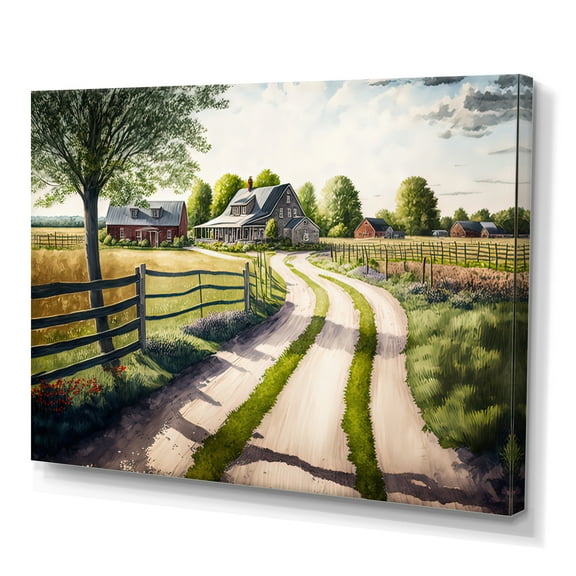 Designart View Of The Pasture I Canvas Wall Art