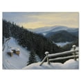 thumbnail image 1 of Designart ' View On Snowy Mountain Tops At Evening Glow ' Traditional Canvas Wall Art Print, 1 of 4