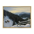 thumbnail image 1 of Designart 'View On Snowy Mountain Tops At Evening Glow' Traditional Framed Canvas Wall Art Print, 1 of 1