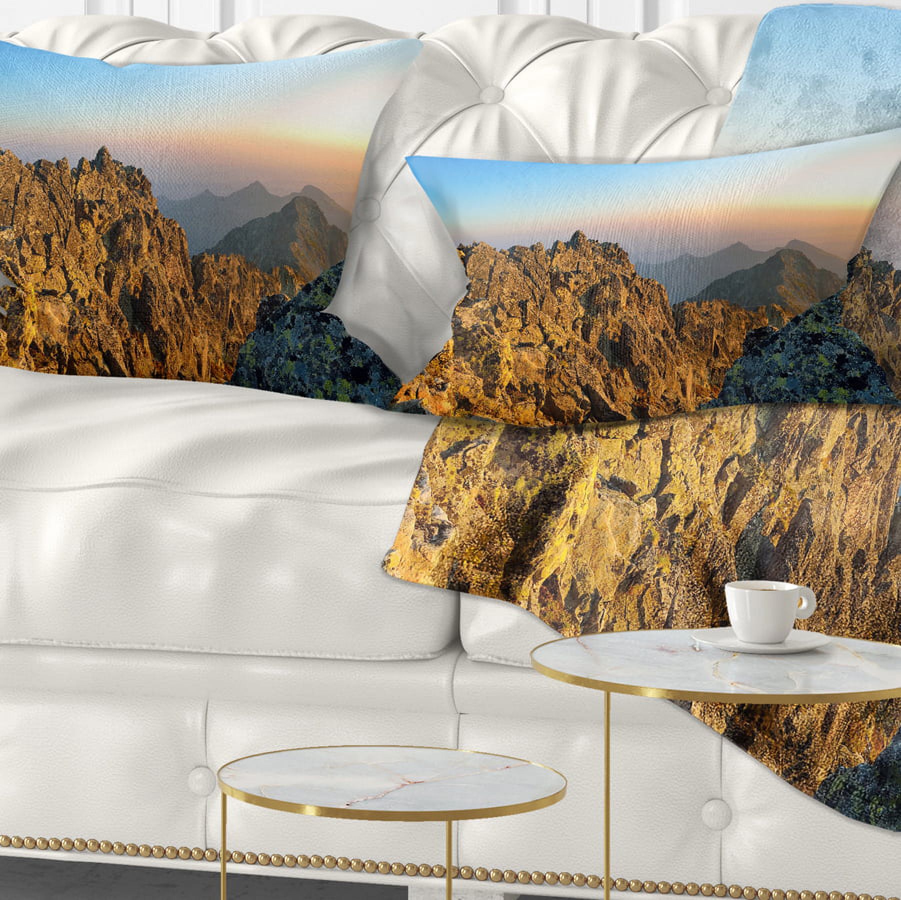 Designart View from Baranie Rohy Peak - Landscape Photo Throw Pillow - 12x20