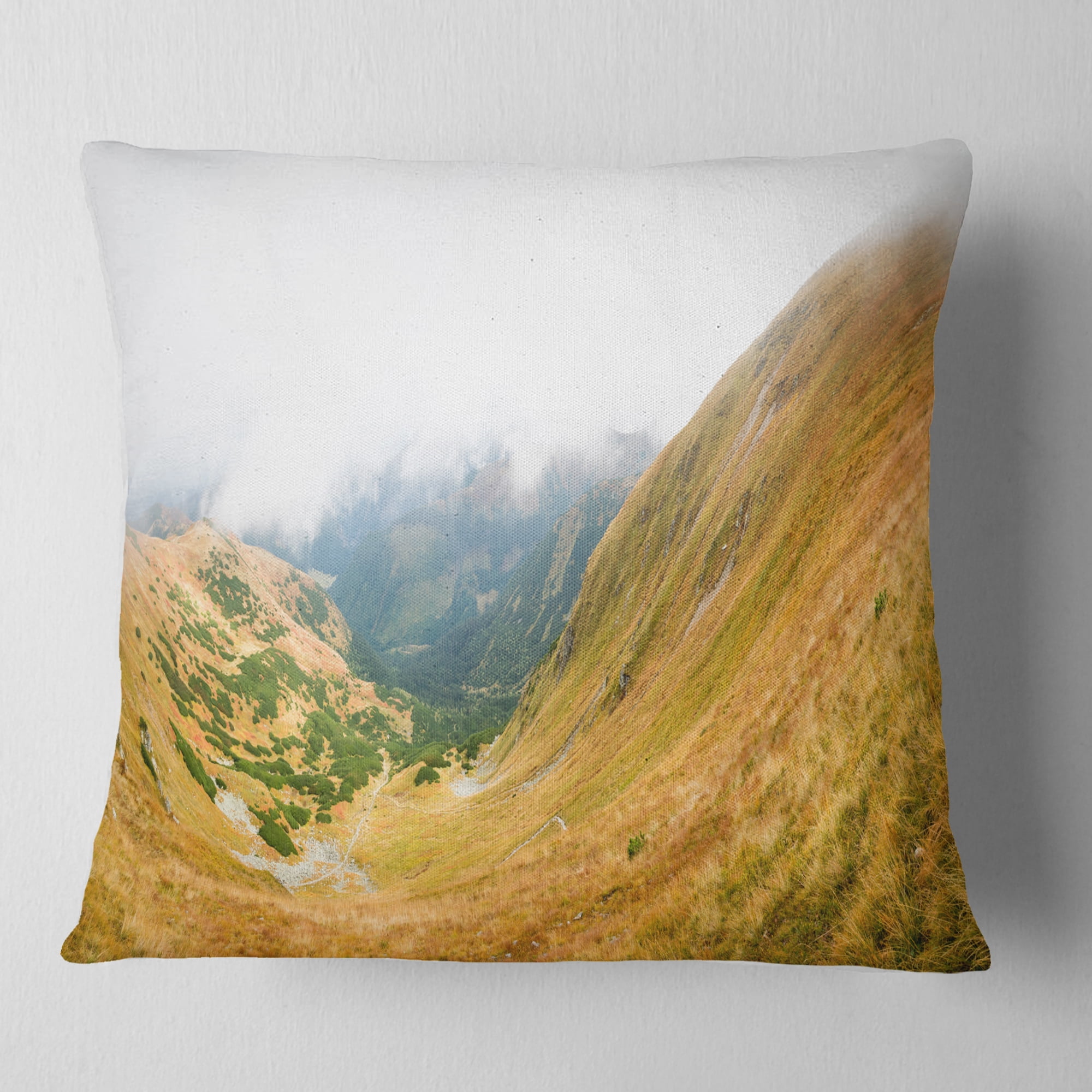 Designart View from Volovec at Tatras - Landscape Printed Throw Pillow - 16x16