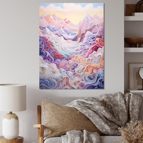 Designart "Views Of The Majestic Mountains I" Landscape Mountains Canvas Art Print