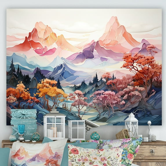 Designart "Views Of The Majestic Mountains" Landscape Mountains Wall Decor