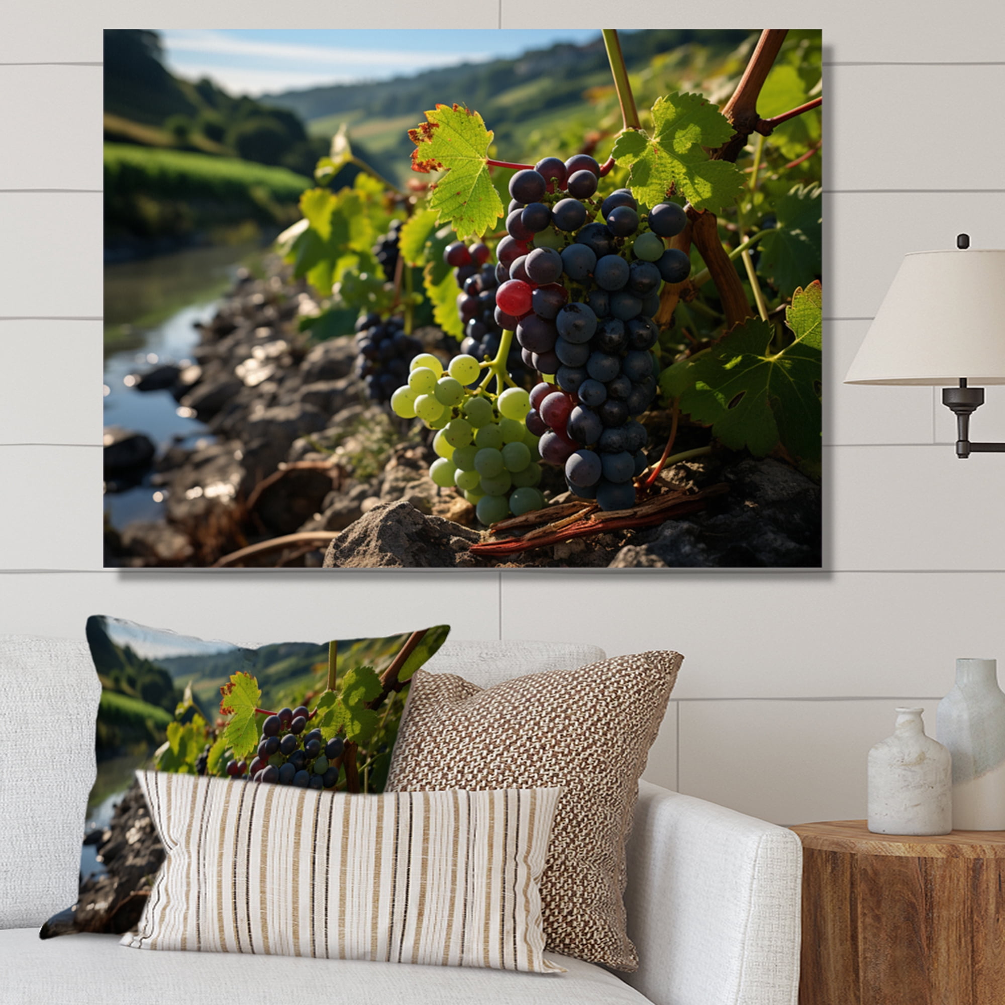 Designart "Vineyard Reflections in Scenic Light" Vineyard Wall Art ...