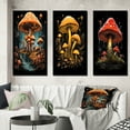 thumbnail image 1 of Designart "Vintage Amarita Magical Mushroom II" Abstract Landscape Framed Wall Art Set Of 3 - Gold Abstract Landscapes Frame Canvas Set For Living Room Decor, 1 of 6