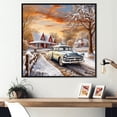 thumbnail image 1 of Designart "Vintage American Auto Winter Charm II" Car Old American Floater Framed Wall Art Prints, 1 of 5