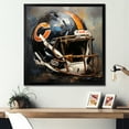 thumbnail image 1 of Designart "Vintage American Football Helmet in Black and Orange I" Sports Framed Wall Art Decor - Modern Black Sport Football Living Room Framed Canvas Art, 1 of 6