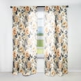 thumbnail image 1 of Designart "Vintage Autumn Floral Grace II" Floral White Curtain 1 Panel, 1 of 6
