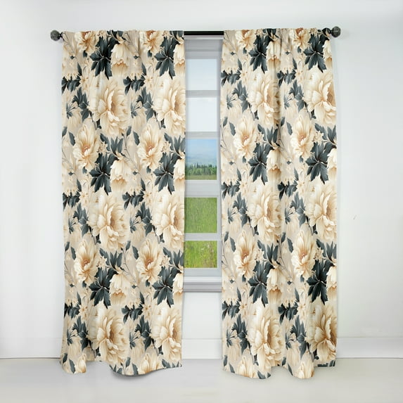 Designart "Vintage Autumn Floral Grace V" Floral Blackout Curtain Panels