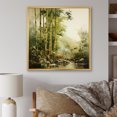 Designart "Vintage Bamboo Jungle Scene" Floral Framed Wall Art Green