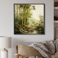 thumbnail image 1 of Designart "Vintage Bamboo Jungle Scene" Floral Framed Wall Art - Green Bamboo Entryway Framed Wall Art, 1 of 6