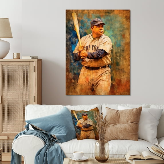 Designart "Vintage Baseball Glory Nostalgic Heroics" Baseball Metal Wall Decor