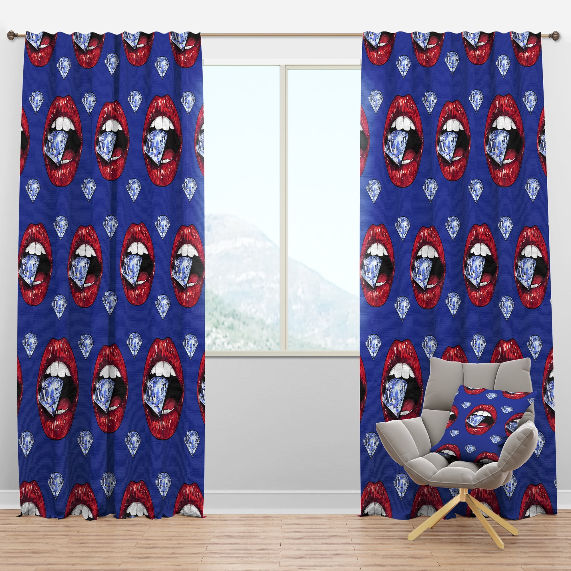 Designart 'Vintage Birght Blue Door' Modern Blackout Curtain Panel