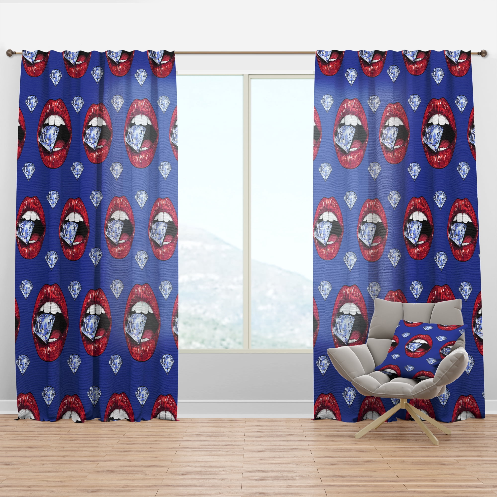 Designart 'Vintage Birght Blue Door' Modern Curtain Panel