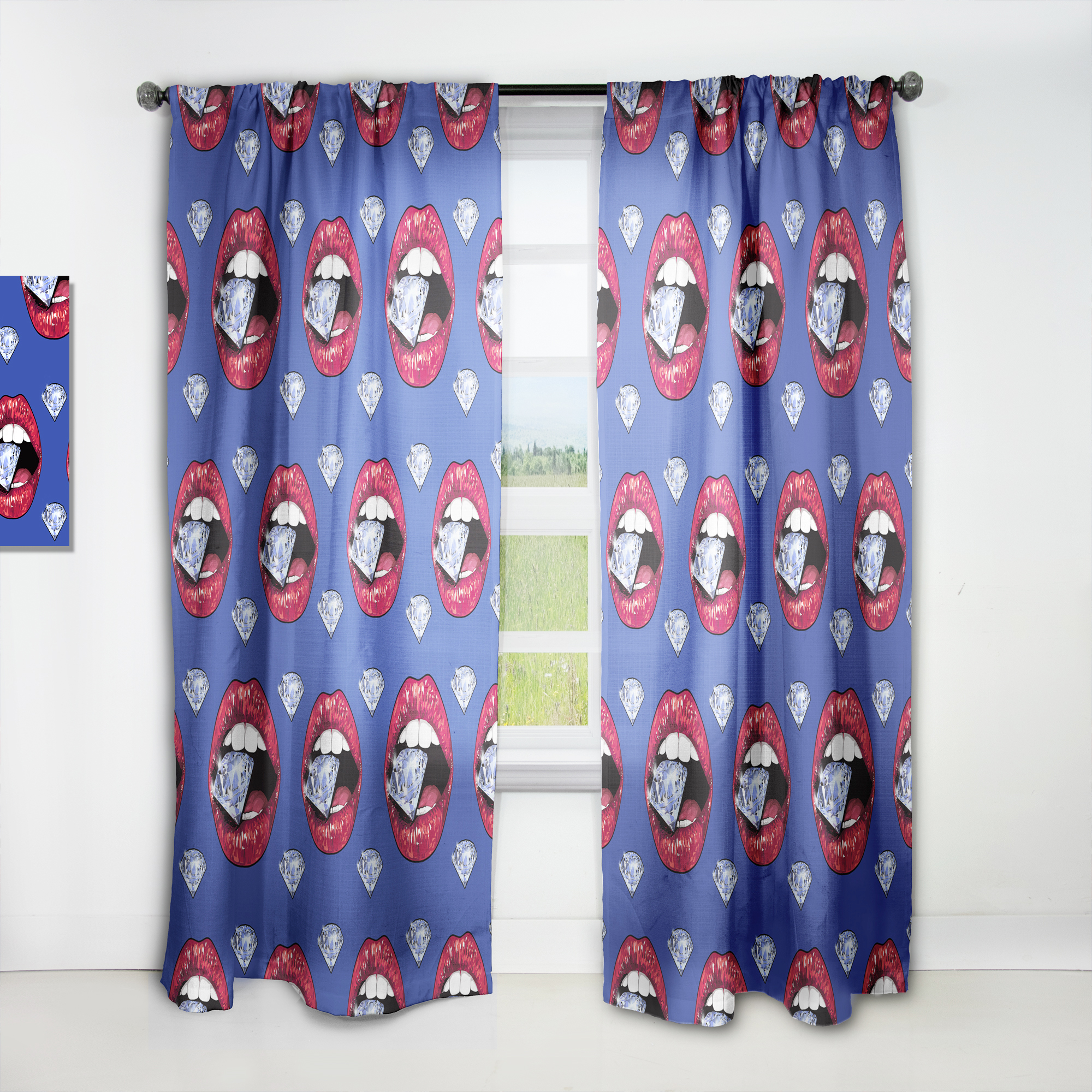 Designart 'Vintage Birght Blue Door' Modern Curtain Panel