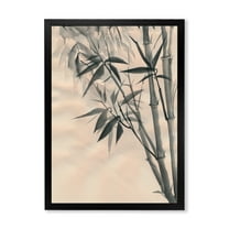 Designart 'Vintage Black and White Bamboo I' Traditional Framed Art Print