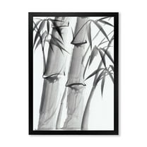 Designart 'Vintage Black and White Bamboo IV' Traditional Framed Art Print