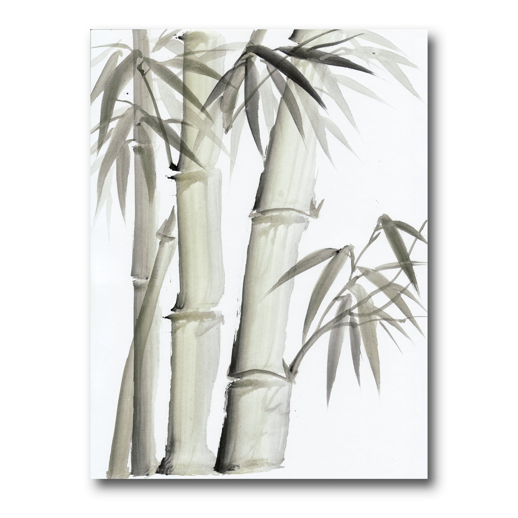 Designart ' Vintage Black and White Bamboo V ' Lake House Canvas Wall Art Print