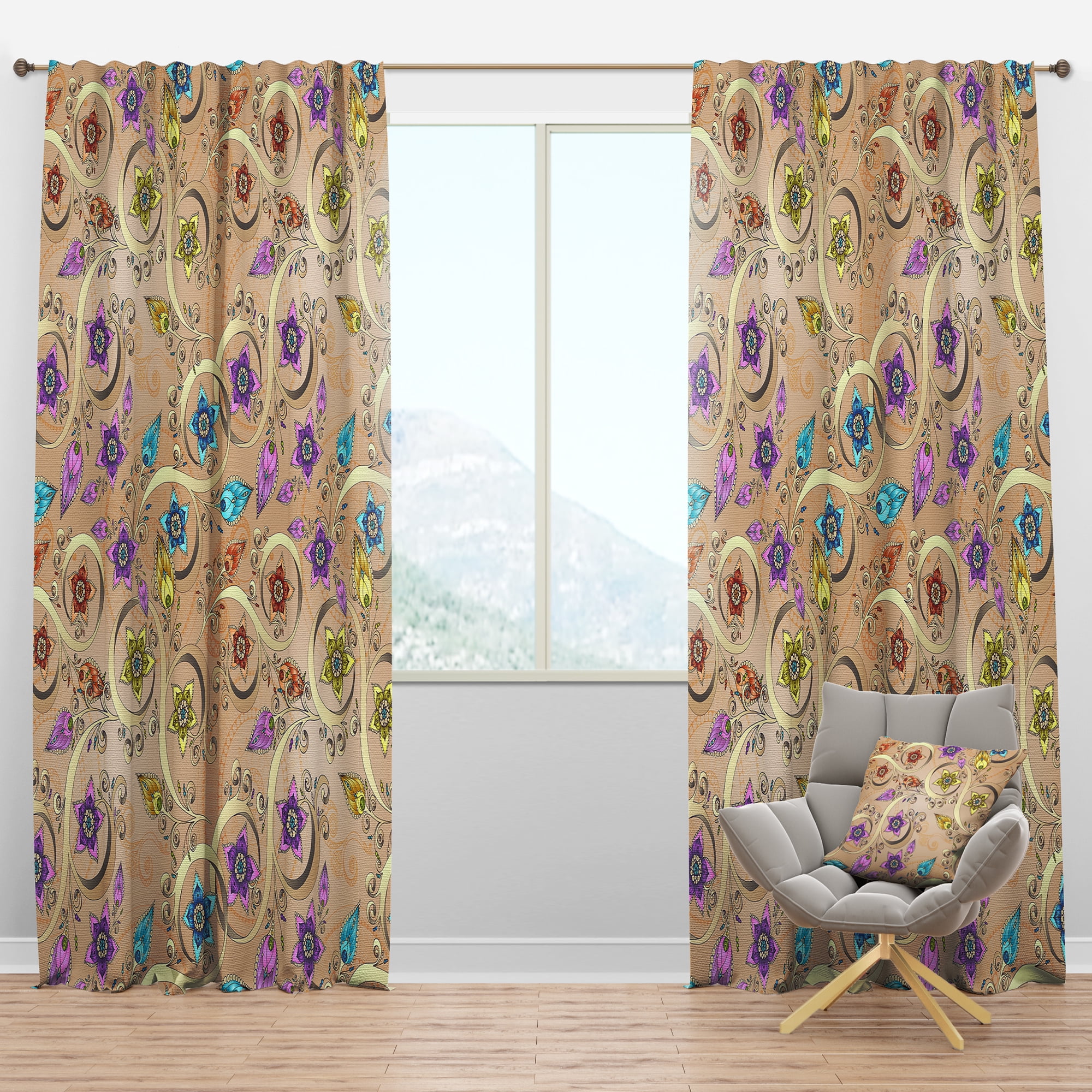 Designart Vintage Blackout Curtain