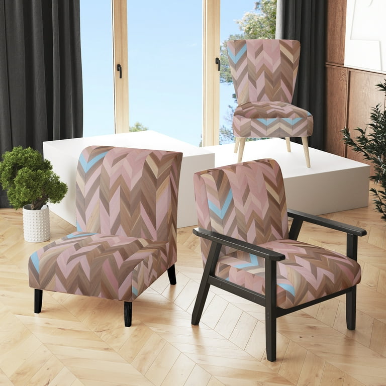 Designart Vintage Boho Emerald Charm Upholstered Modern Accent Chair and Boho Abstract Arm Chair
