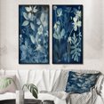 thumbnail image 1 of Designart "Vintage Botanicals Faded Blue Wildflowers II" Abstract Botanicals Framed Wall Art Set Of 2 - Modern Blue Frame Gallery Set For Office Decor, 1 of 6