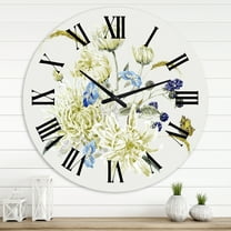 Designart 'Vintage Bouquet With Chrysanthemums Ii' Traditional Wall Clock