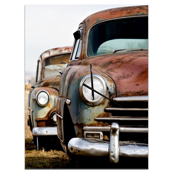 Designart 'Vintage Cars' Modern Wall Clock