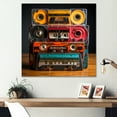 thumbnail image 1 of Designart "Vintage Cassette Tape Collage III" Fashion Wall Art - Modern Colorful Cassette Tapes Entryway Wall Art Print, 1 of 6