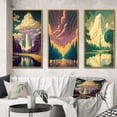 thumbnail image 1 of Designart "Vintage Central Park Poster of New York I" City Framed Wall Art Set Of 3 - White Traditional Frame Canvas Set For Living Room Decor, 1 of 6