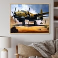 thumbnail image 1 of Designart "Vintage Charm An Airplane in the Desert I" Transportation Floater Framed Wall Art Print, 1 of 7