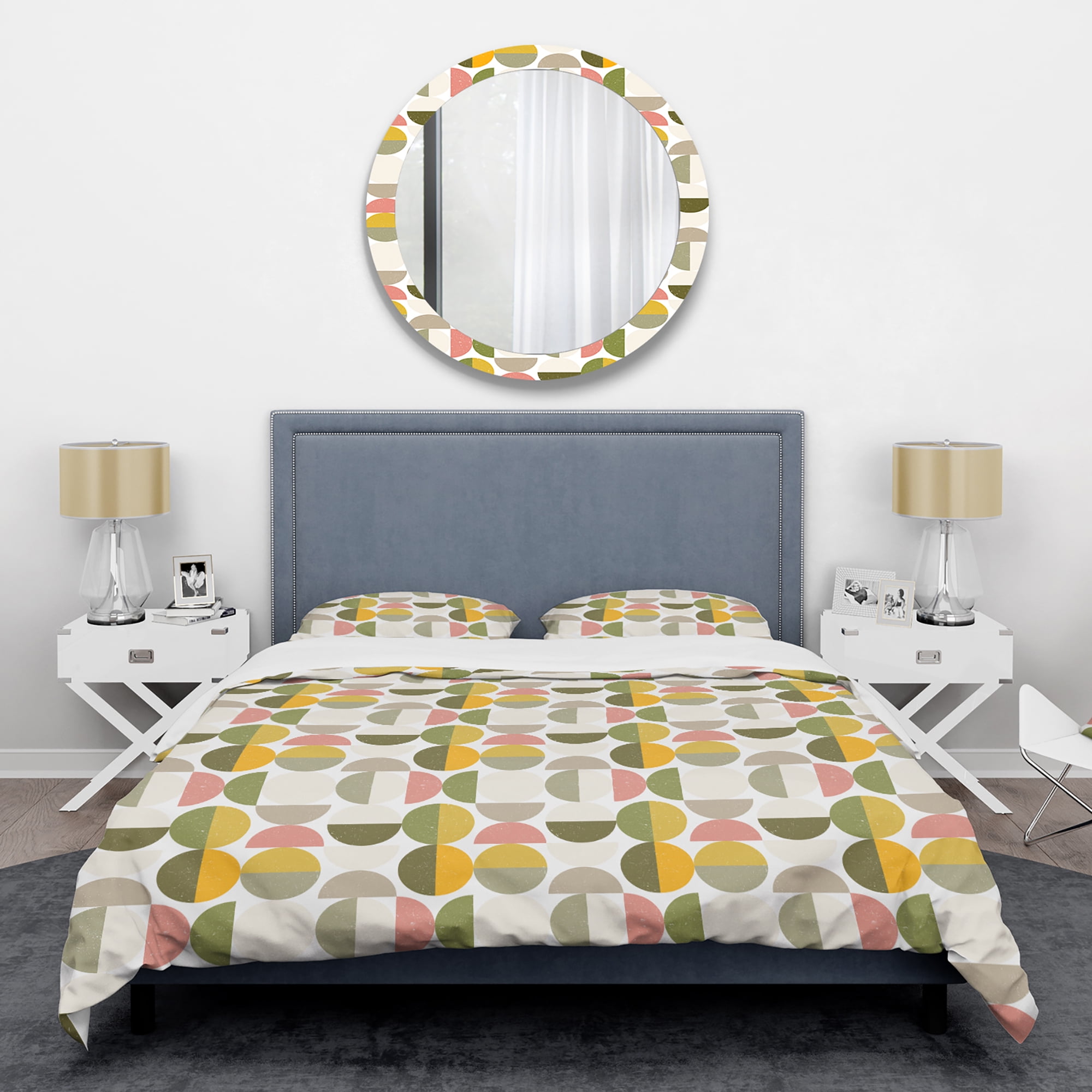 Designart 'Vintage Circular Design I' Mid-Century Modern Duvet Cover Set