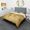 thumbnail image 1 of Designart 'Vintage Classic Map' Contemporary Duvet Cover Set, 1 of 4