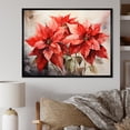 thumbnail image 1 of Designart "Vintage Elegance Poinsettia Bloom" Floral Floater Framed Wall Art Print, 1 of 7