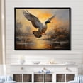 thumbnail image 1 of Designart "Vintage Flight of Duck at the Pond II" Animals Framed Wall Art - Modern Farmhouse Grey Duck Entryway Framed Wall Art, 1 of 6