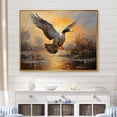 thumbnail image 1 of Designart "Vintage Flight of Duck at the Pond II" Animals Framed Wall Art - Modern Farmhouse Grey Duck Entryway Framed Wall Art, 1 of 6