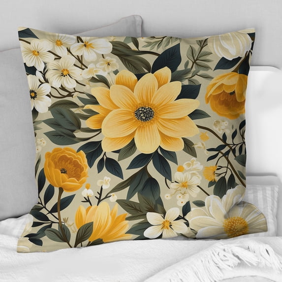 Designart "Vintage Floral Renaissance" Botanical Printed Throw Pillow