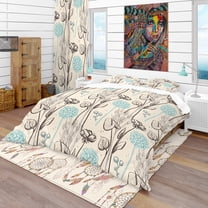 Designart 'Vintage Flower Pattern' Bohemian & Eclectic Duvet Cover Set