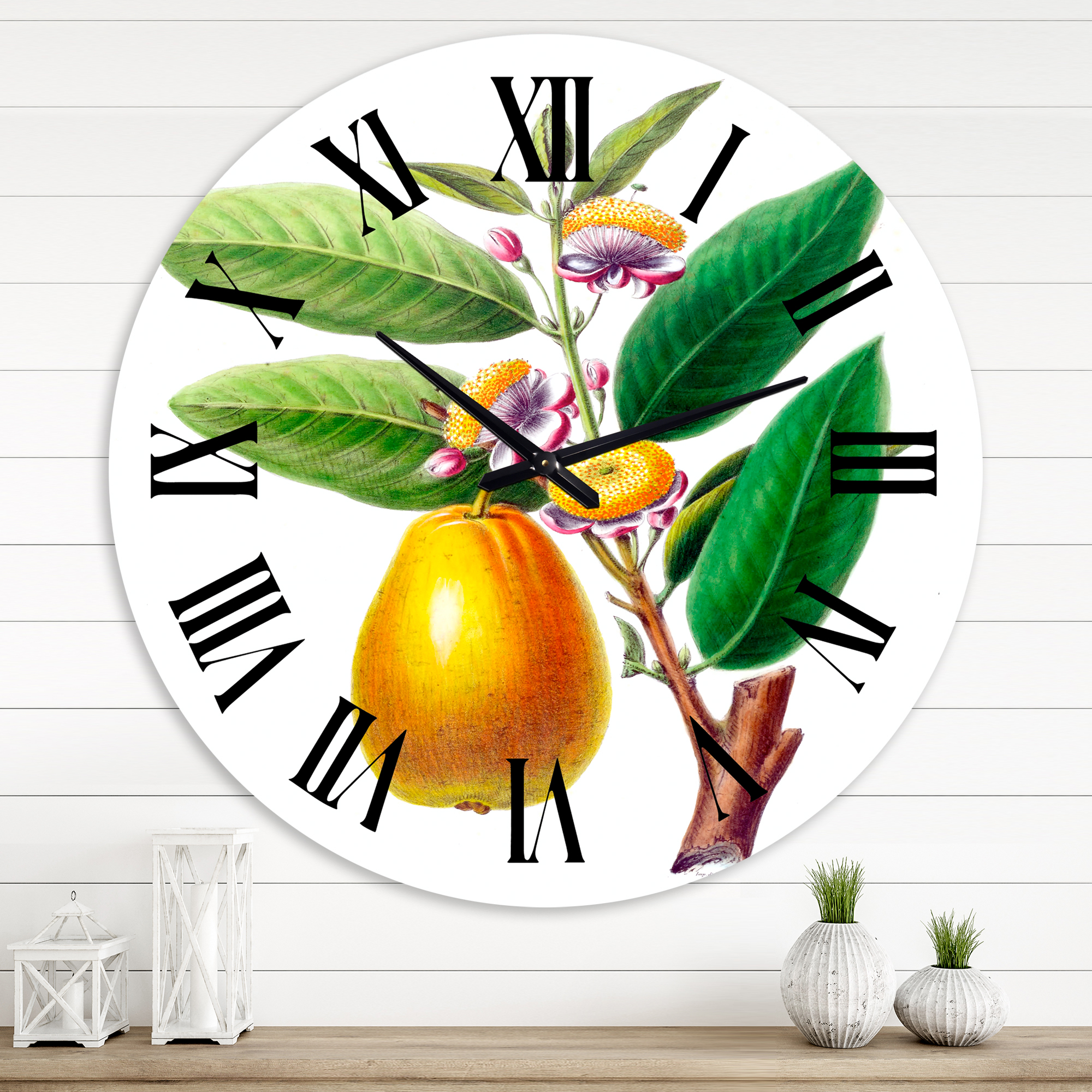Designart 'Vintage Fruits I' Farmhouse Wall Clock
