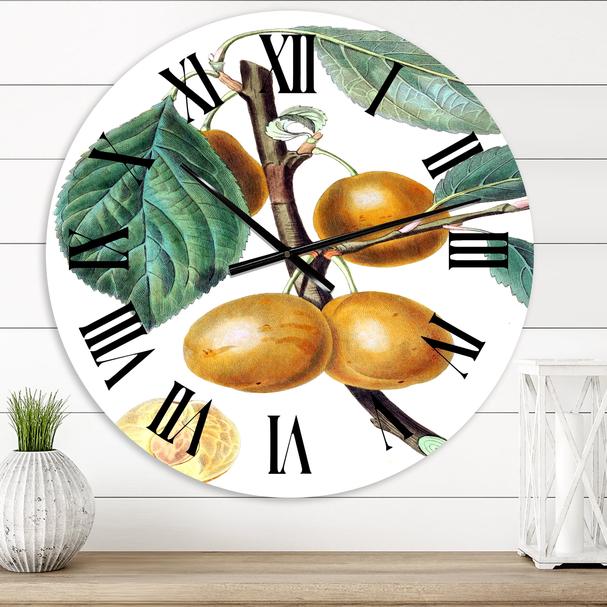 Designart 'Vintage Fruits Ii' Farmhouse Wall Clock