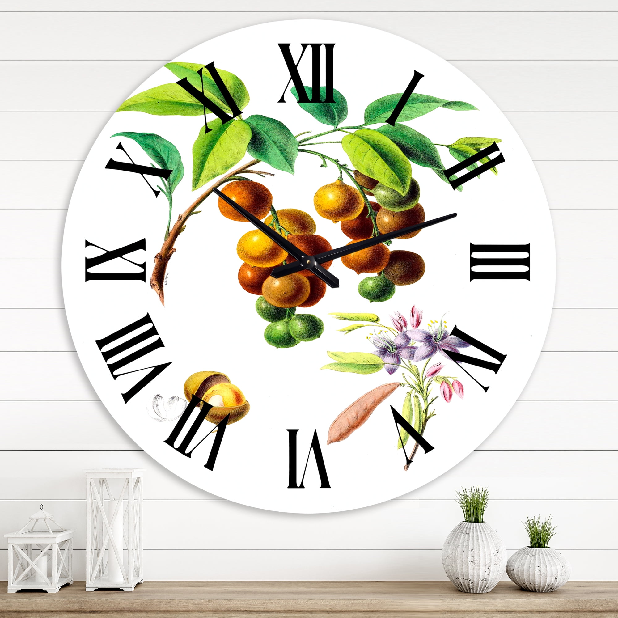 Designart 'Vintage Fruits Iii' Farmhouse Wall Clock