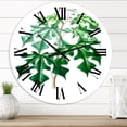 thumbnail image 1 of Designart 'Vintage Green Leaves Plants Ii' Traditional Wall Clock, 1 of 5