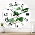 thumbnail image 1 of Designart 'Vintage Green Leaves Plants Ix' Traditional Wall Clock, 1 of 5