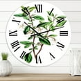 thumbnail image 1 of Designart 'Vintage Green Leaves Plants Vii' Traditional Wall Clock, 1 of 5