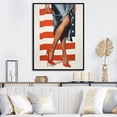 thumbnail image 1 of Designart "Vintage Icon Woman of America I" Abstract Framed Wall Art - Modern Red Abstract Popart Hallway Framed Wall Art Decor, 1 of 6