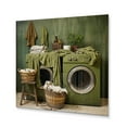 thumbnail image 1 of Designart "Vintage Laundry Room in Green I" Bath & Laundry Metal Wall Art Prints, 1 of 5