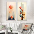 thumbnail image 1 of Designart "Vintage Love Mystery Flowing Illustration II" Modern Geometric Framed Wall Art Set Of 2 - Modern Blue Framed Canvas Set For Living Room Decor, 1 of 6
