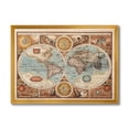 thumbnail image 1 of Designart 'Vintage Map of The World VIII' Vintage Framed Art Print, 1 of 4