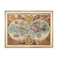thumbnail image 1 of Designart 'Vintage Map of The World VIII' Vintage Framed Canvas Wall Art Print, 1 of 5